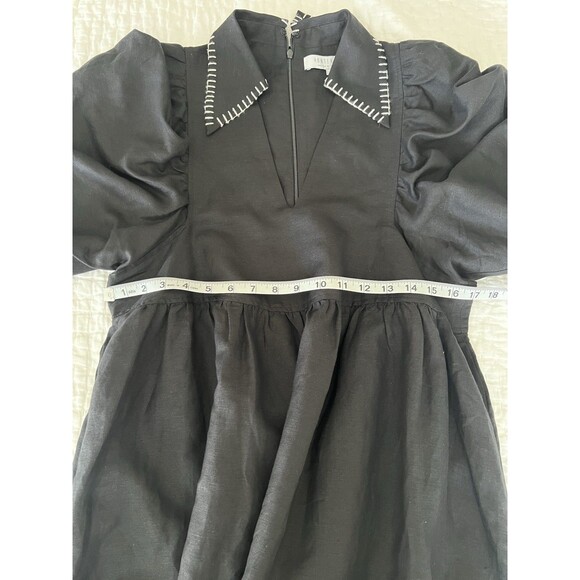 Hunter Bell Noah Black Linen Dress Size Medium EUC - Picture 8 of 9